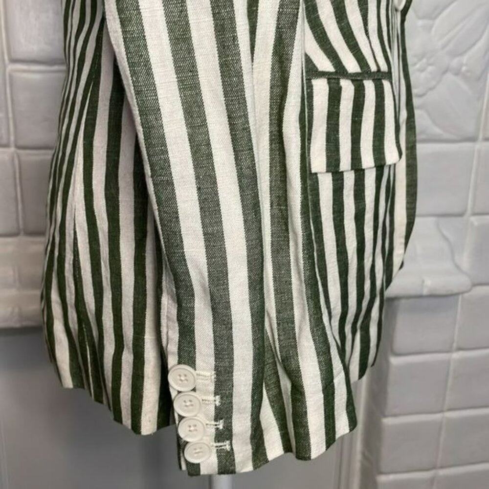 L'agence Striped Blazer Linen Blend Size 2 Luxury Designer - Picture 4 of 11